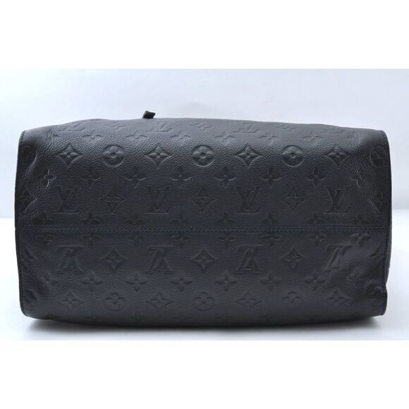 Auth Louis Vuitton Monogram Empreinte Lumineuse PM Tote Bag Navy M93410 LV 9258B - Picture 5 of 11